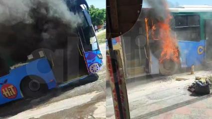 El bus en llamas
