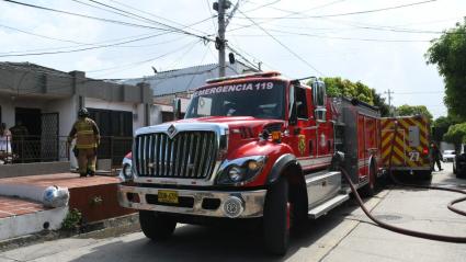 Camión de bomberos que atendieron el incendio en Nueva Granada.