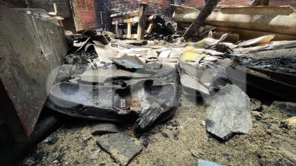 Casa que sufrió incendio en Los Cedros.