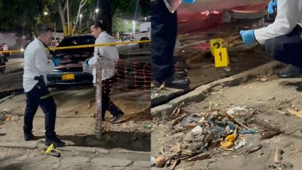 Escena de crimen en el barrio Los Pinos.