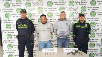 Dos presuntos ladrones de banco en Puerto Colombia.