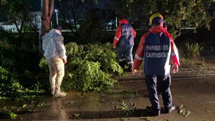 Escena tras lluvias en Cartagena.