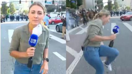 Periodista herida por bala de goma.