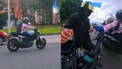 Robo a motociclista en Bogotá.