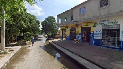 Tienda en Sabanagrande, donde ocurrió atentado.