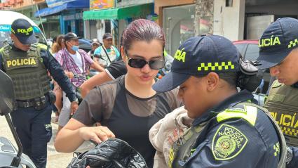 Uniformados de la Policía Bolívar en labores.