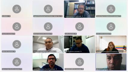 Aspecto de la audiencia virtual contra Edwin Cataño