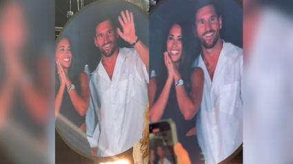 Messi y Antonella en el concierto de Coldplay