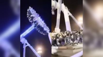 El momento fue grabado por visitantes del parque.