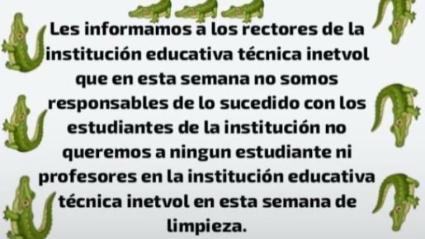 Falso panfleto con amenaza