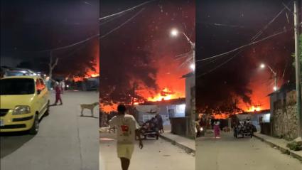 Reportan grave incendio en el sector Cuchilla de Villate, en Barranquilla.