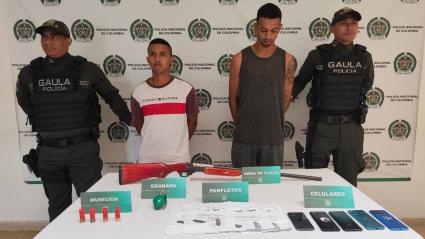 Los detenidos fueron identificados como ‘Sebastián’ y ‘Sebas’, de 23 y 24 años
