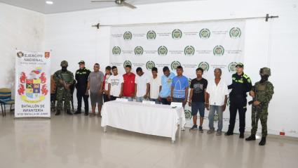 Algunos de los capturados en Montería