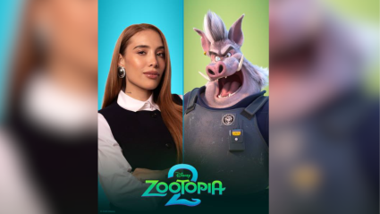 Luisa Fernanda w junto a su nuevo personaje en Zootopia 2