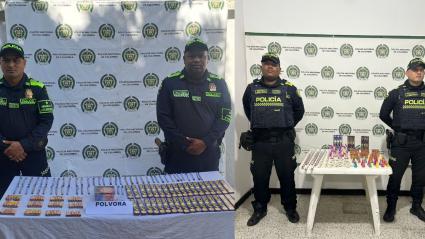 Pólvora incautada por la Policía del Atlántico