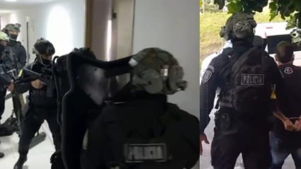 Fotografía durante operativo coordinado por el GAULA.