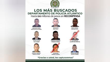 Cartel de los más buscados 