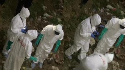 Momento en el que el CTI de la Fiscalía realizaron la debida inspección.