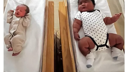 Comparativa de los dos bebés nacidos el mismo día