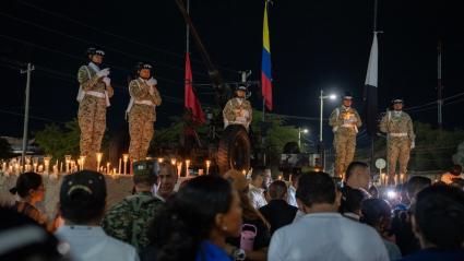 Momento de la velatón en el Cesar 