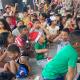 Niños realizando el quinto día de la novena en Santa María. 