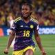 Linda Caicedo celebrando su anotación durante ese partido del mundial femenino