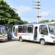 Buses en protesta a la altura de la avenida Circunvalar