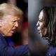 Donald Trump a la izquierda y Kamala Harris a la derecha