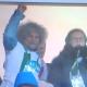 Carlos Valderrama celebrando uno de los goles de su yerno, Daniel Moreno. ‘El Pibe’ se puso la camiseta del Amed SFK.