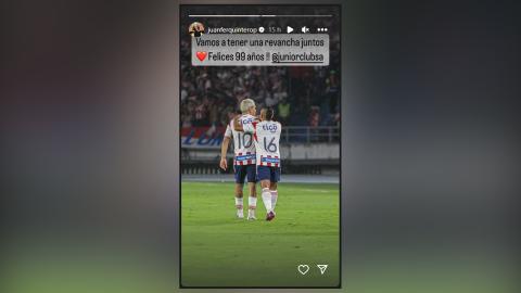 La historia publicada en Instagram por Juan Fernando Quintero