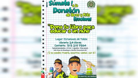 Campaña para donar útiles escolares.