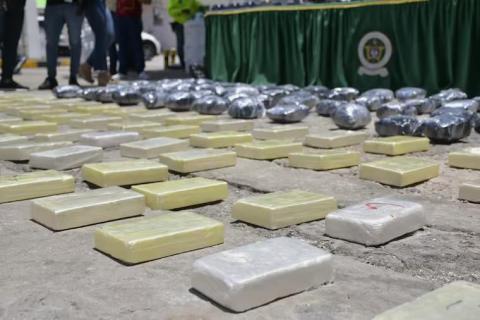 Droga incautada en el barrio Tabor, de Barranquilla.