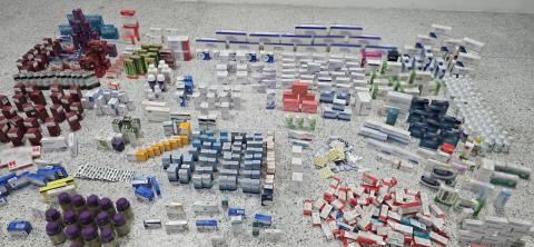 Medicamentos incautados en Barranquilla.
