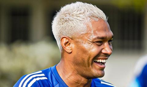 Teófilo Gutiérrez, delantero de Junior, entrenando.