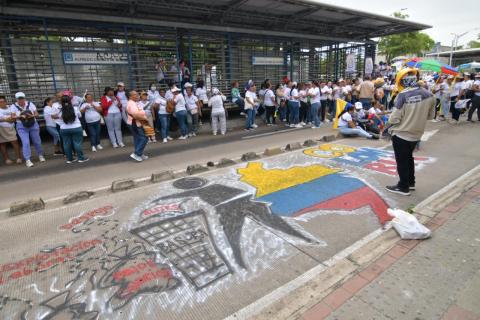 Bloque en la sede del Bienestar Familiar en Barranquilla.